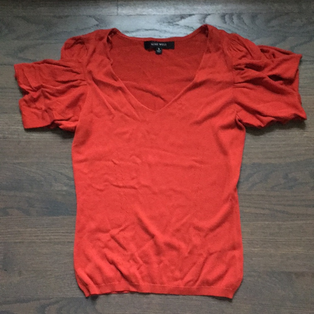 Nine West short-sleeve v-neck sweater